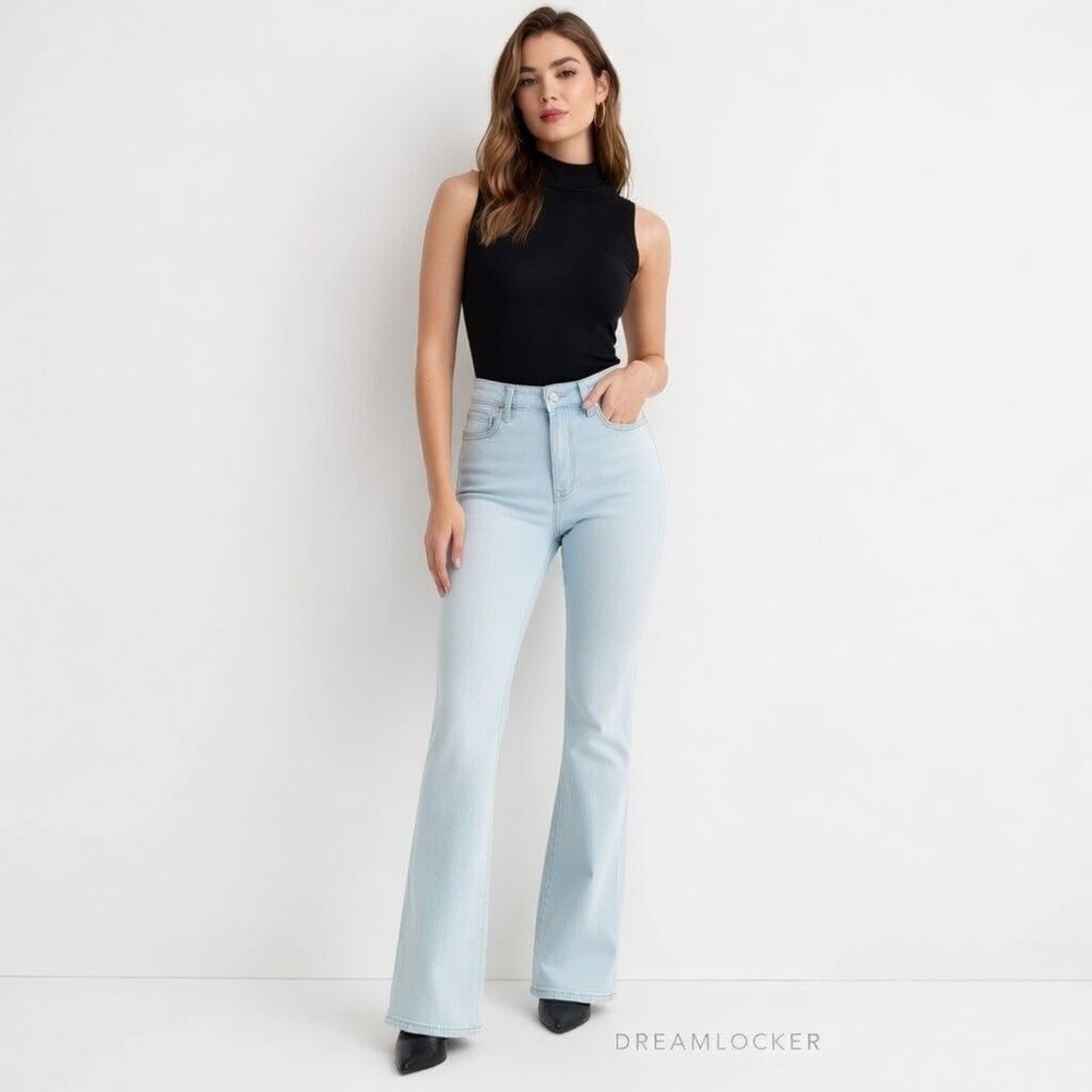 7 For All Mankind Ultra High Rise Skinny Boot Cut Jeans Womens 29 Light Wash